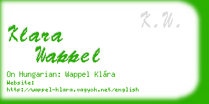 klara wappel business card